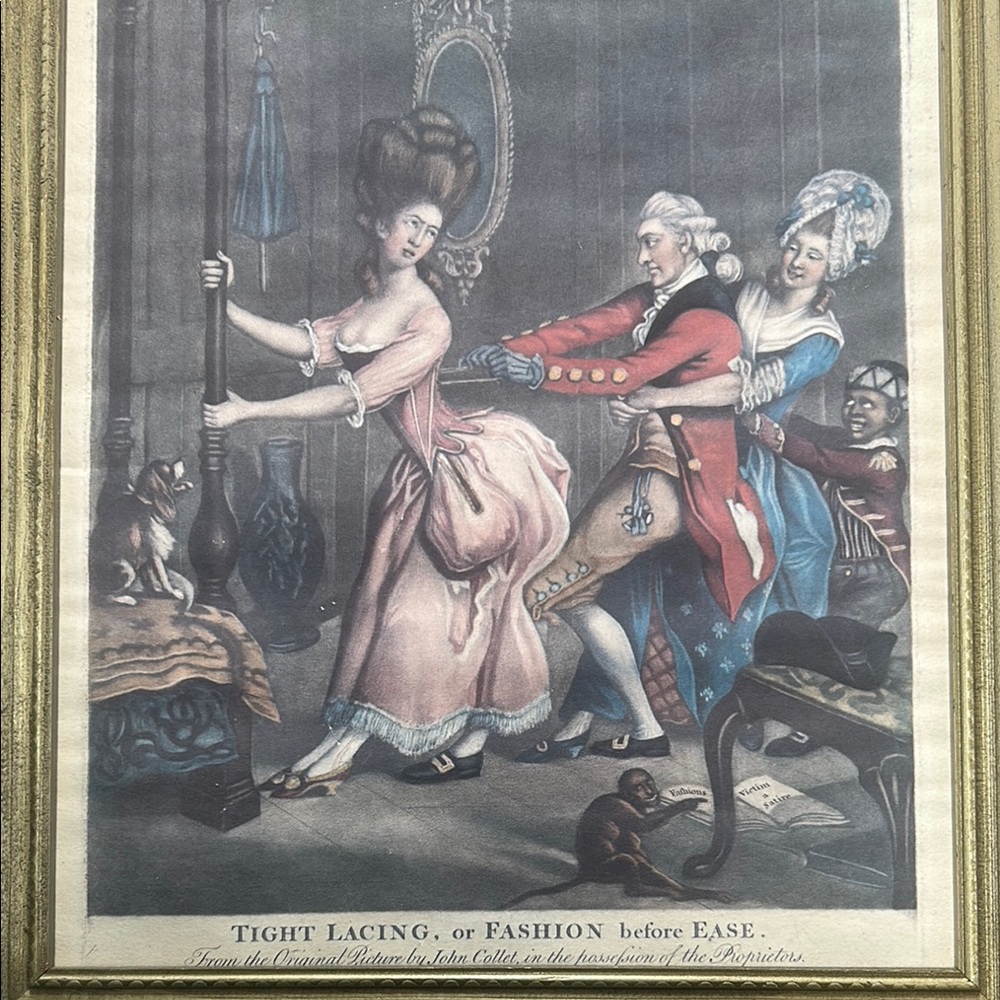 Vintage Fashion Print with Pink Dress